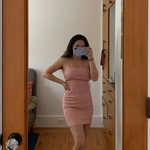 Pink Fitted Cotton Dress 4